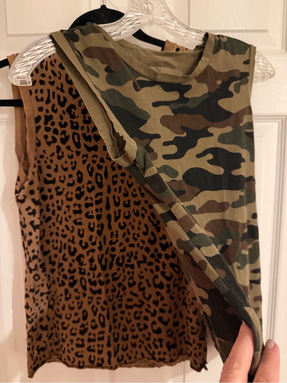 NILI LOTAN 2  Print Sleeveless Tank Top - camo & leopard - Picture 8 of 8